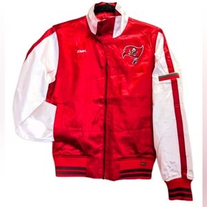 Vintage Reebok NFL Tampa Bay Buccaneers Satin Windbreaker Bomber Jacket Size S